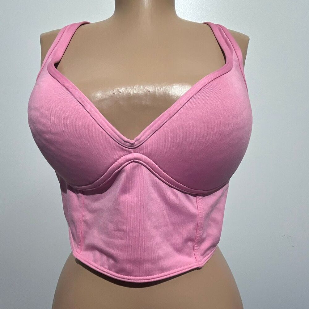 PINK Victoria's Secret Women's Pink‎ Push up Padded Corset Sports Bra Large